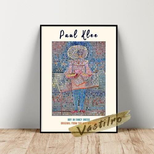 Paul Klee Museum Exhibition Poster, Boy In Fancy Dress Wall Painting, Abstract Character Wall Decor, Klee Vintage Wall Picture