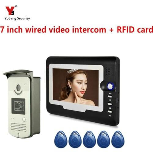 Yobang Security 7" Color Screen Video Intercom Door Phone 1 Monitors Waterproof Visible wired Home door intercom doorphone