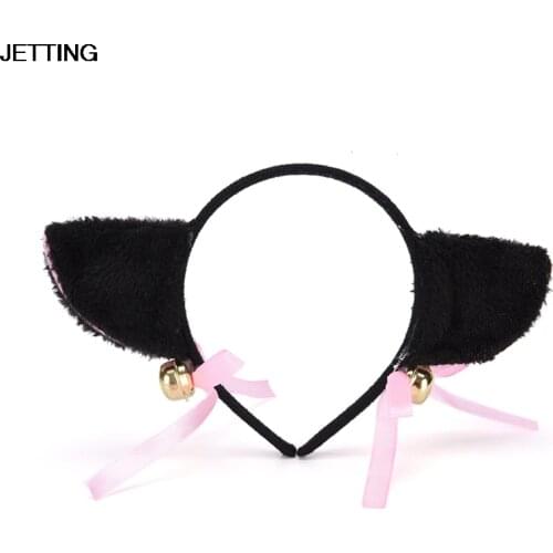 1 pcs Lovely Bell Hairwear Women Fashion Charming Lovely Fox Cat Ear Fur Hair Clip Hairband