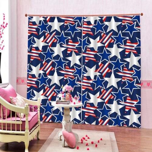 Simple Style Tropical Plant Pentagram Curtain For Photo Print Living room bedroom Blackut Drapes Decor Customizable any size