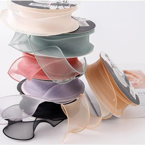 1 Roll 10 Yards Organza Ribbon Gift Packaging DIY Chiffon Ribbons Wedding Decoration Tapes Wrapping Christmas Gift Supply New