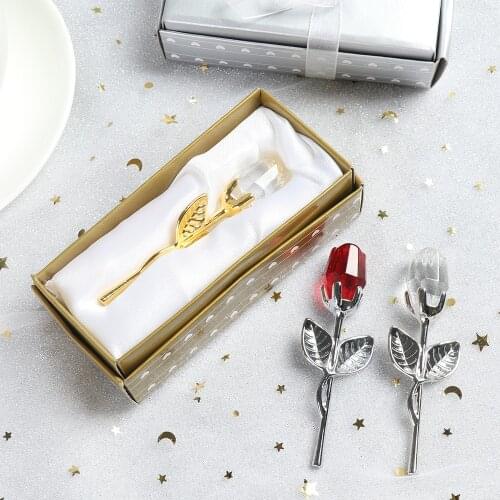 1Pc Valentines Day Gift Artificial Crystal Rose Mini Crystal Rose Flower New Year Wedding Favors And Souvenirs Valentines Day