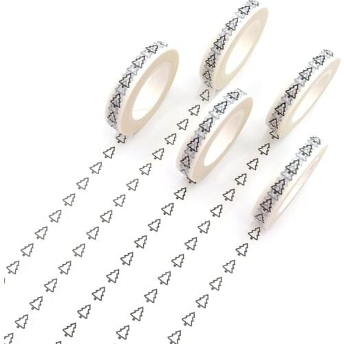 1 PCS Creative Black Tree Washi Tape High Sticky Masking Tape Office Supply Hand Tear Adhesive Paper Tape DIY Book Diary