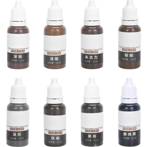 15ml Eyebrow Eyeliner Tattoo Pigment Microblading Semi Permanent Tattoo Ink for Practice Pigment For Microblading Beginners