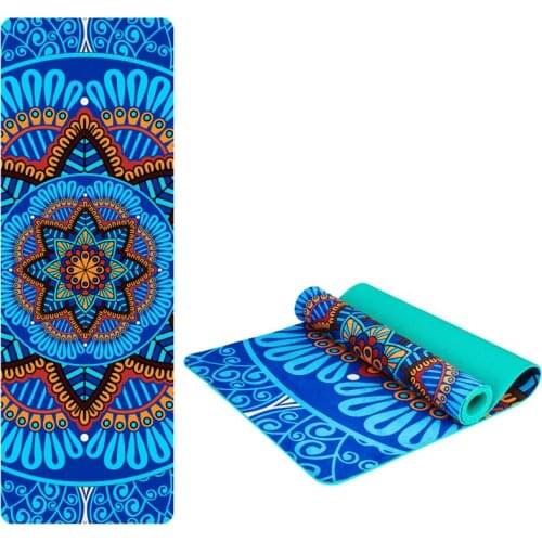 1830*610*5mm Suede TPE Yoga Mat Printing New Style Non-Slip Carpet Mat For Senior Environment Slimming Exercise Fitness Yoga Mat