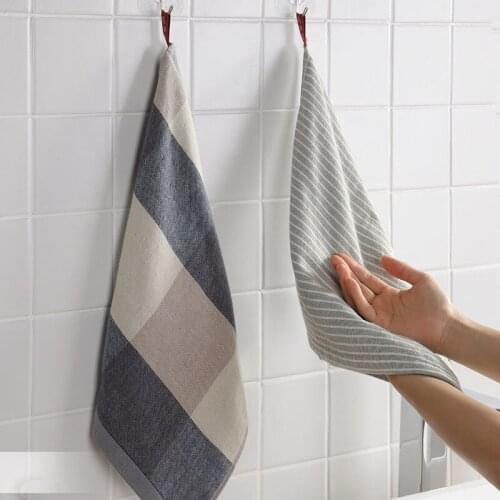 2Pcs/Set Nordic wind hand towel hanging type absorbent cotton kitchen hand towel rag toilet bathroom hand towel
