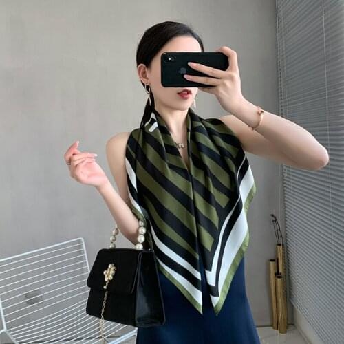 2021 new spring women scarf quality shawl silk fashion scarf headscarf beach sunscreen bag headscarf scarf 90cm*90cm