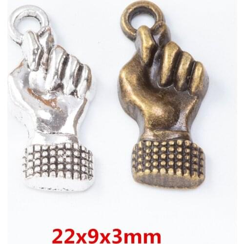 30pcs/lot hand zinc alloy charms pendant suitable for DIY Bracelet Necklace metal jewelry accessories findings 7555