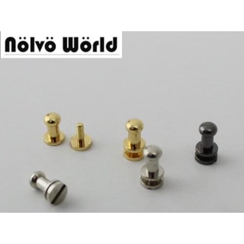 4mm 100pcs High quality 100% Copper Stud screws Round Head Solid Nail Leather Screw Rivet Bags Decoration Parts