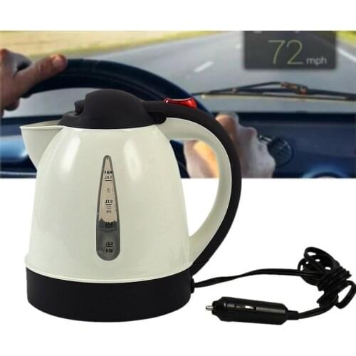 12V 24V Car Electric Kettle 1L Large Capacity Portable Travel Water Boiler Car Truck Travel Coffee Heated Tea Pot