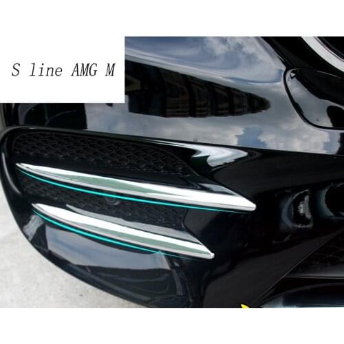 Car styling front fog lamps cover grille slats Auto fog light decoration Sticker Trim for Mercedes Benz E Class W213 Accessories