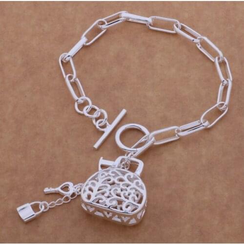 AH103 Hot sterling bracelet, sterling fashion jewelry Hollow out package /aktajcaa ayvajqca silver color