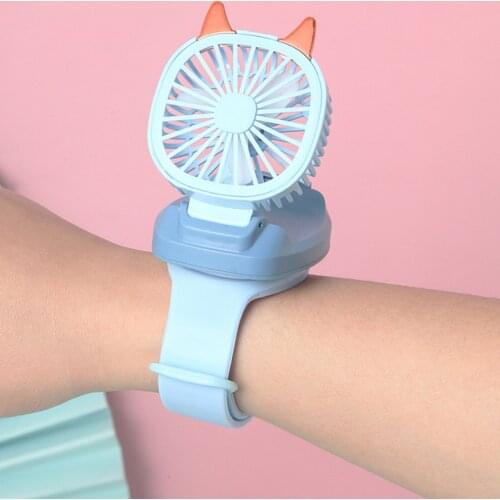 USB Fan Watches Portable Mini Watch Fan Handheld Silent Third Gear Speed Electric Personal Watch Cooling Fan for Travel Children