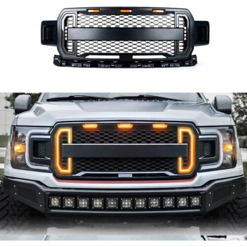 For f-150 2018 2019 pickup car accessories F150 modified front racing grille raptor grill bumper mesh trims cover mask grill