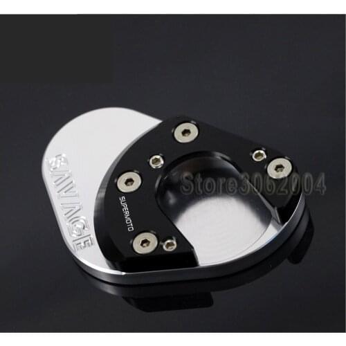 For KTM 990 950 690 Supermoto 990Supermoto 950Supermoto Motorcycle Side Kickstand Stand Extension Support Plate pad With Logo