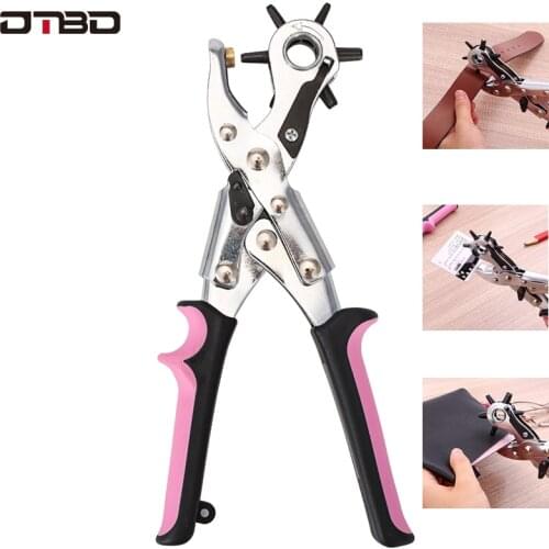 DTBD Punch Plier Hole Punching Machine Round Hole Perforator Tool Make Hole Puncher For Watchband Cards Leather Belt