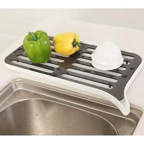 Double Layer Fruit and Vegetable Drain Board Rack Kitchen Countertop Sink Dish Drainer Tray Removable Drying Tray Holder