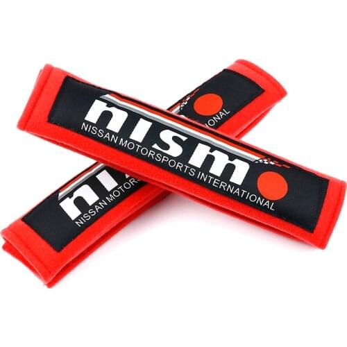 2 x NISMO JDM Style Cotton Auto Seat Belt Cover Shoulder Strap Pads for 180SX 240SX 350Z 370Z G35 G37 GTR Silvia Skyline
