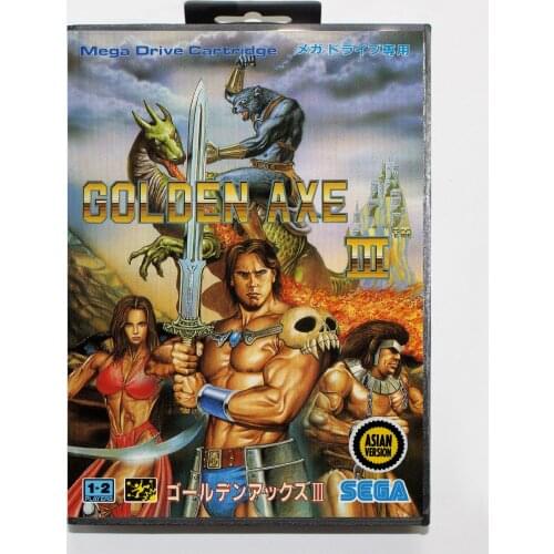 Golden Axe III 16bit MD Game Card English Language For Sega Mega Drive/ Genesis with EU/ JP/ US/ RU Retail Box