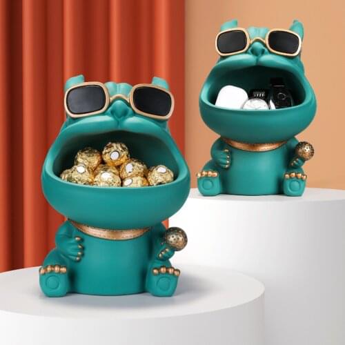 Hippopotamus Key Phone Storage Box Statue Creative Hippo Figurine Sculpture Key Candy Container Home Table Decoration Gift