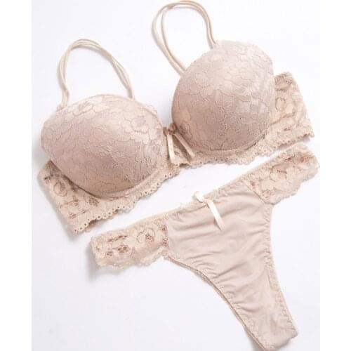 New Sexy Bra Sets Lace Underwear Comfortable Bow Decorative Floral Pattern PLus Size Lingerie 34 36 38 40 42 A B C D Cup