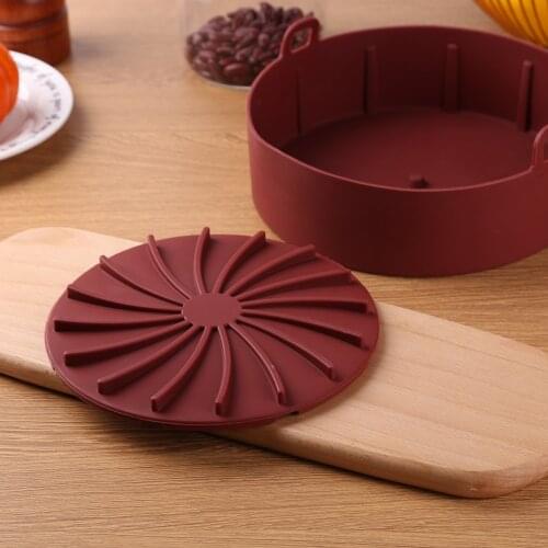 Multifunctional Air Fryer Pot Oven Tools Thick Silicone Grill Basket Kitchen Baking Air Fryer Dessert Chicken Pizza Tray