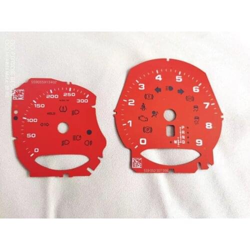 Instrument Overlay 300KM/H for Porsche 718 Boxster/S 982 Cayman Cluster Speed Gauge Faces Red