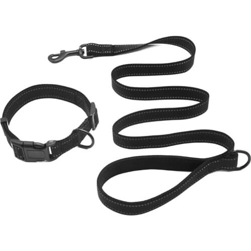 Nylon reflective pet dog leash collar set large dog outdoor training traction belt German Shepherd Labrador Husky Bulldog STUFF