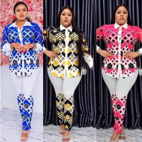 2021 New Fashion Bazin Print Dashiki Women Blouse Yomadou Elastic Color Pattern suits(top and pants)for women/lady