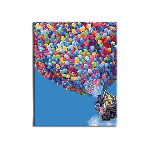 Frameless New Digital Oil Painting By Number Kit 16*20" Dream House Pattern On Cotton Print Decoration For Bedroom Office Wall