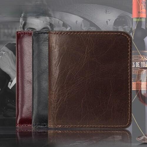 New leather mens wallet casual retro short leather wallet wallet multi-card coin wallet
