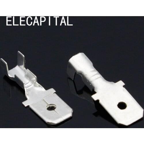 200PCS 6.3mm 6.3 Crimp Terminal Male Female Spade Connector Crimping terminals