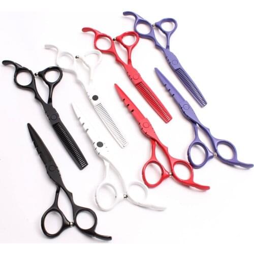 2Pcs 6'' 17.5cm Engraving Logo 440C Professional Hairdressing Scissors Cutting Shears Thinning Scissors Hair Scissors Kit C1010