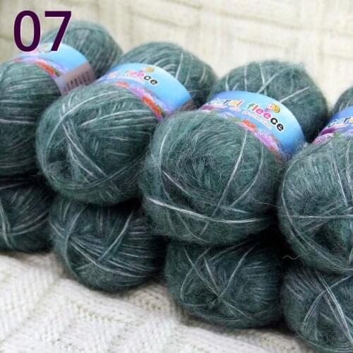 Sale 8SkeinX50gr Luxury Fluffy Soft NEW MOHAIR Shawls Hand Knit Crochet Yarn Blue Green 822-07-8