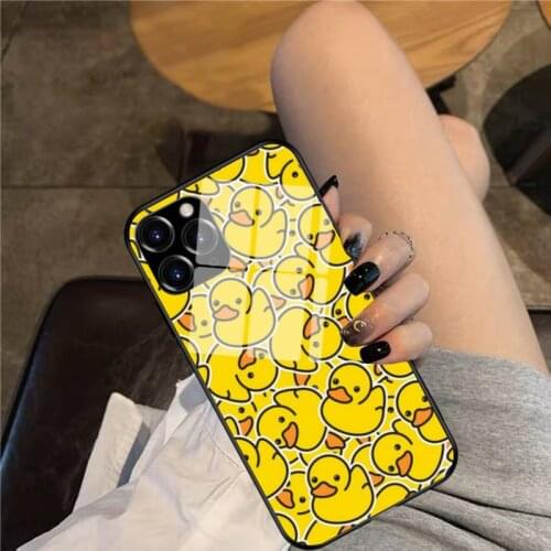 Rubber Ducky Phone Case Glass Phone Case For iphone 12 11 Pro Max XS XR X 8 7 Plus SE2 Case