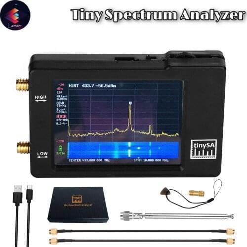 TinySA Spectrum Analyzer Handheld Two Inputs Tiny 2.8 Inch Touching Screen 100khz to 960mhz Audio Spectrum Analyzers US