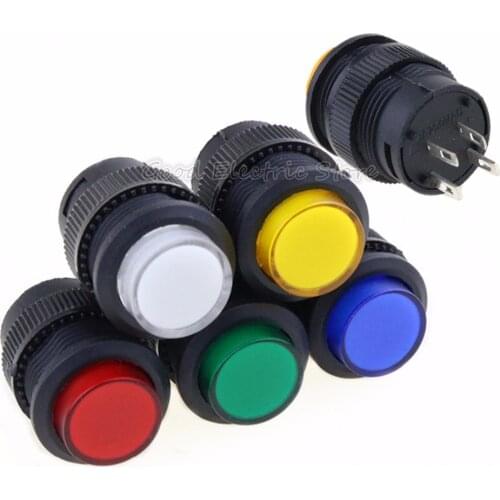 2PCS self-lockin 16MM Latching/Momentary push button switch with 5Color LED lighting 4Pin R16-503/AD R16-503/BD