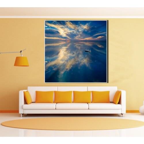 Blue Seascape Sky Gorgeous Poster Canvas Print Painting Wall Art Living Room Home Decoration