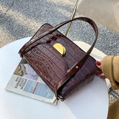 Vintage Stone Pattern Design Small Bag 2021 Winter Luxury High Quality Womens Scrub Leather Handbag Shoulder Crossbody
