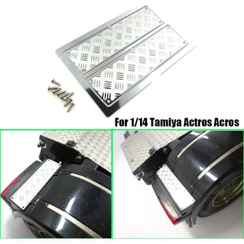 1 Pair of Taillight Decorative Pedal Metal Antiskid Plate For 1/14 Tamiya RC Truck ACTROS 1851 3363 AROCS 3348 HERCULES HOBBY
