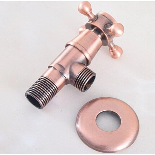 1 Pcs Antique Red Copper Bathroom Hardware Accessories 1/2" male Angle Stop Valve Dav348