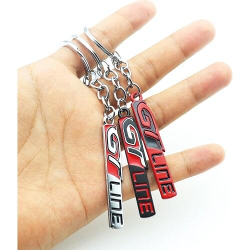 1pcs GT Line metal Zinc Alloy Car Key Chain Keyring Key Ring Creative logo Emblem Auto Badge accessories for Kia Stinger MOBIS
