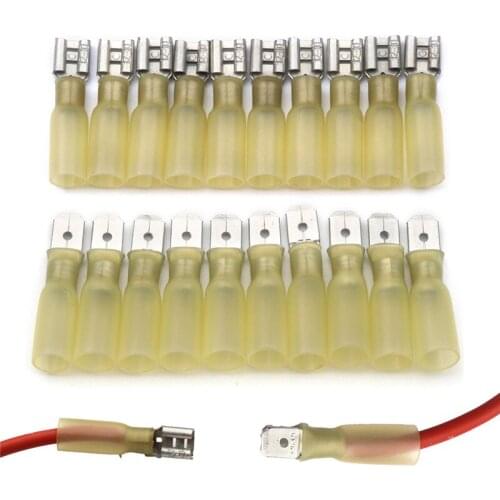 10pcs Crimp Terminal Female Insulated Spade Joint Cable Wire Connector 6.3mm 12-10AWG