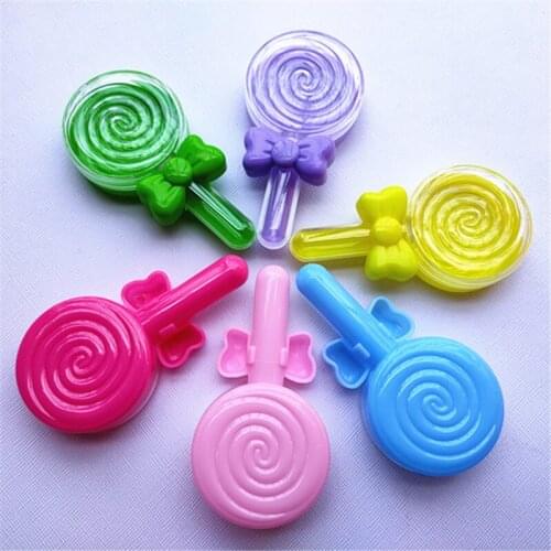 12pcs/lot 85mm*44mm*16mm transparent lollipop shape Round box Storage Wedding Birthday Baby Shower Decoration