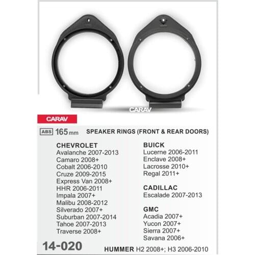 2pcs/set Universal Car Speaker Adapter Bracket Plate ABS Automobiles Speaker Bracket for BUICK Lucerne Enclave CARAV 14-020