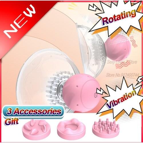 3 Accessories Rotating Stimulation Nipple Vibrator Female Masturbation Breast Enlargement Licking Bra Massager Sex Toy For Women