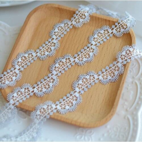 3 Meters 2cm Width White Grey Unique Design Fabric Beautiful Flower Venise Lace Trim Sewing Craft DIY