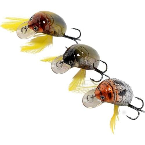 3PCS Cicada Bait Fishing Lure Insect Lure Sea Beetle Crank Suspending Bionic Artificial Hard Baits Swimbait Fishing Tackles