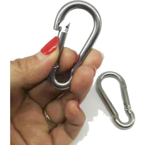 4pcs M6 Stainless Steel 304 Carabiner Carbine Snap Hook Key-Lock