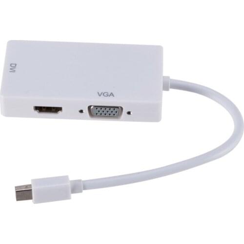 3 In 1 Mini DP DisplayPort To HDMI-compatible VGA DVI Adapter Mini DP Cable Converter for MacBook Pro Air Mini DisplayPort